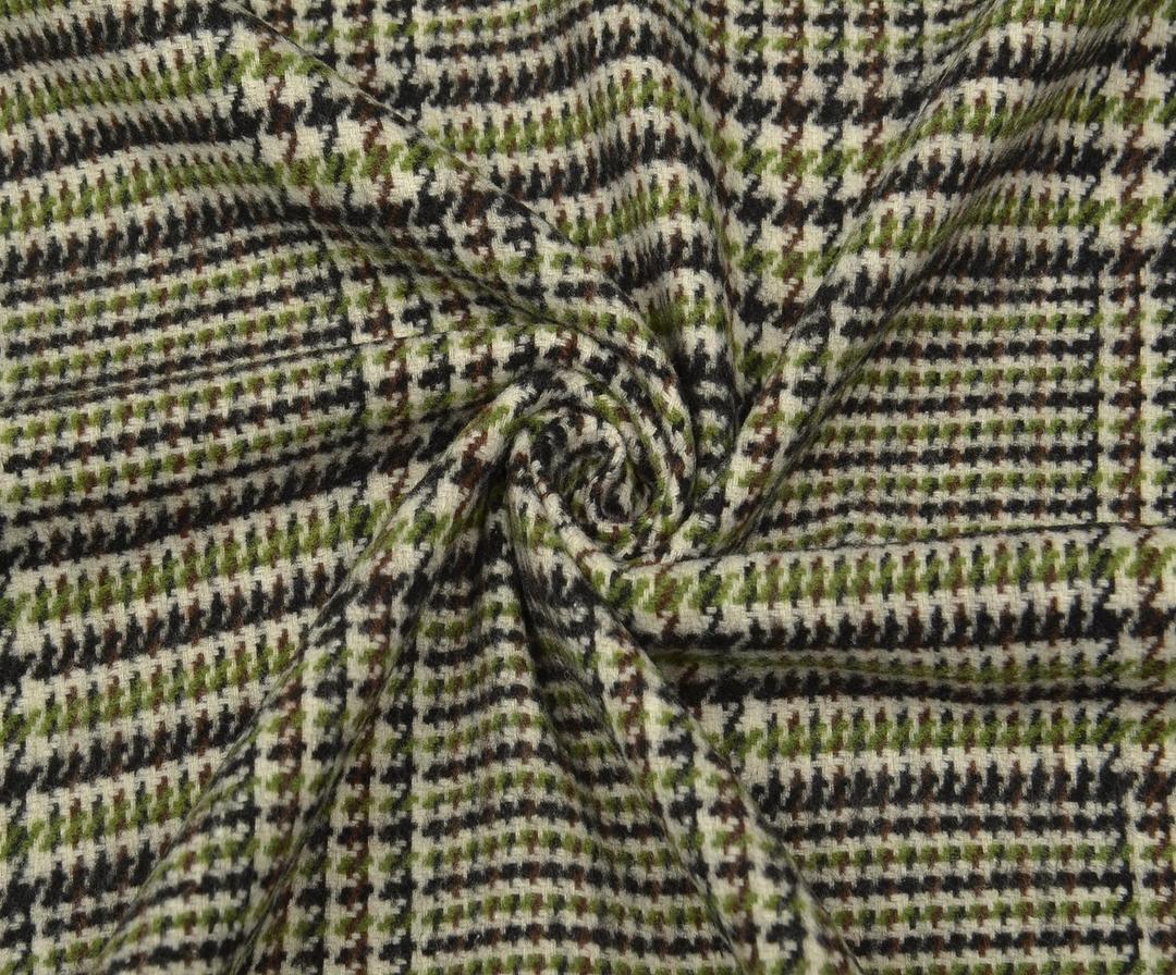TWEED HERRINGBONE FABRIC - GREEN