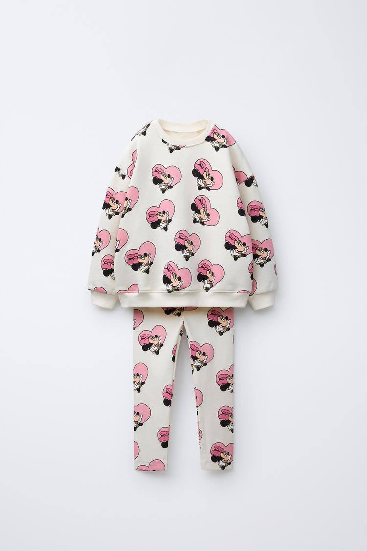 Minnie Mouse Heart Patterned Tracksuit Set