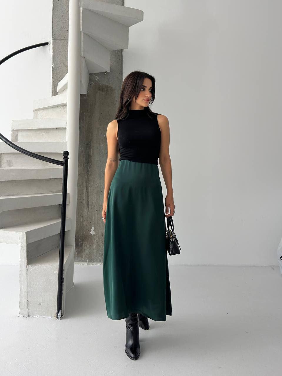 💚 Satin Smooth Midi Skirt