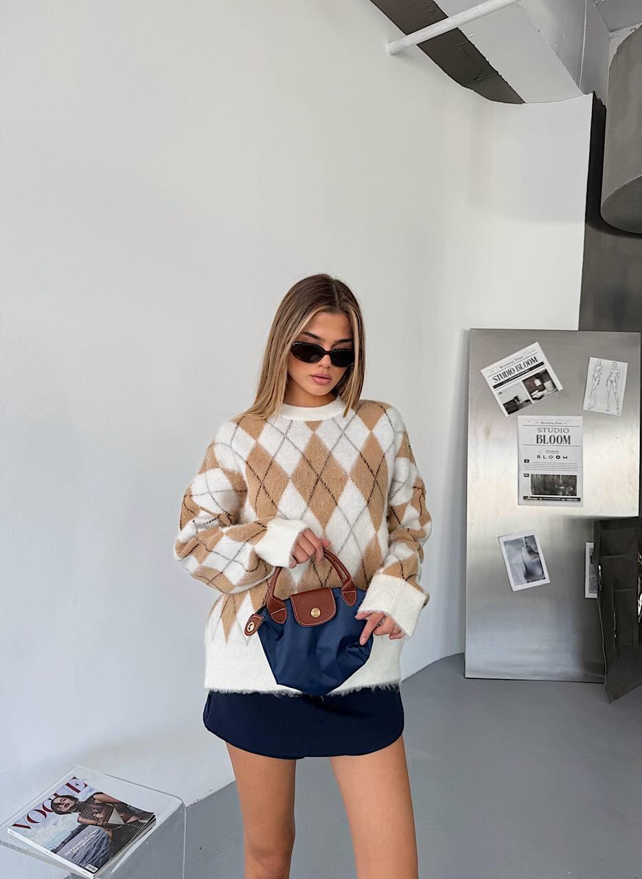 Argyle Plaid Sweater