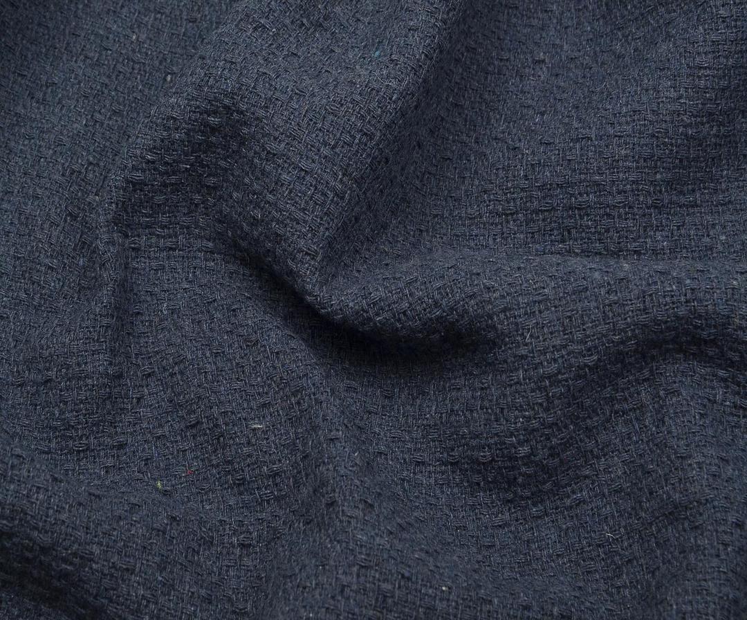 МЯГКАЯ ТКАНЬ ШАНЕЛЬ С ТЕКСТУРОЙ - ИНДИГО