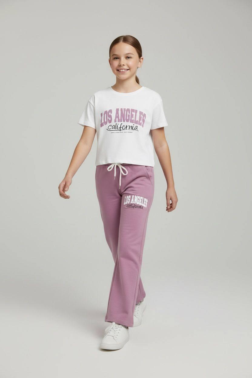 Los Angeles California Themed Girls' Tracksuit Set