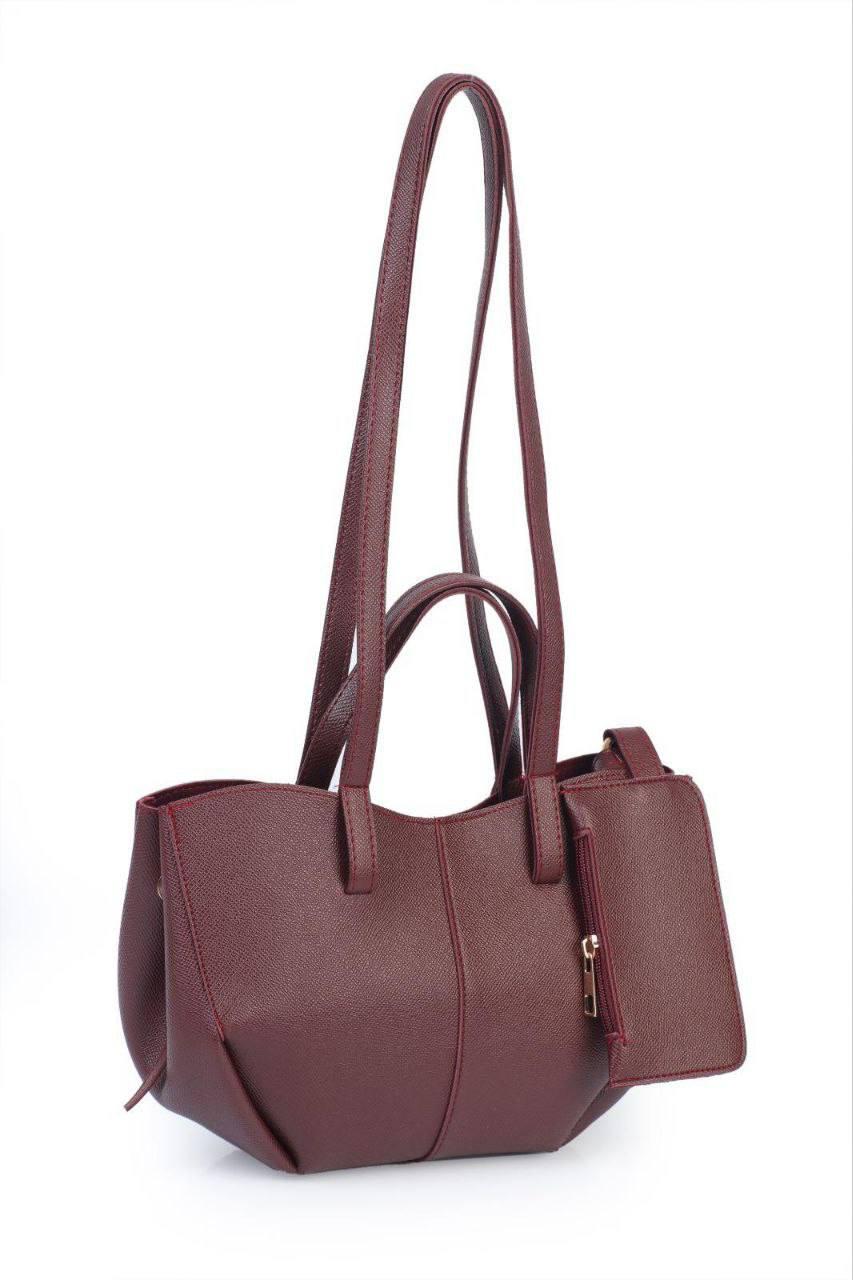 Bordo 2'si 1 Arada Omuz Çantası