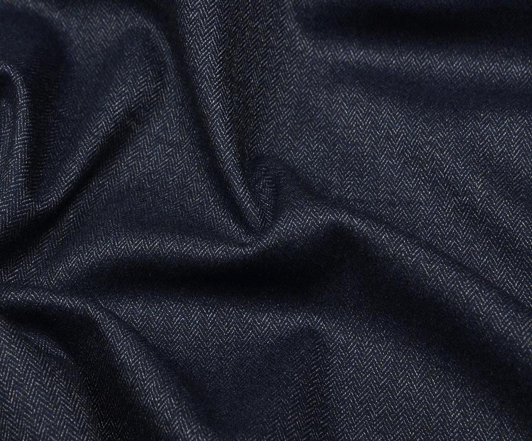 ТКАНЬ "ЁЛОЧКА" С ЛАЙКРОЙ - ТЕМНО-СИНИЙ