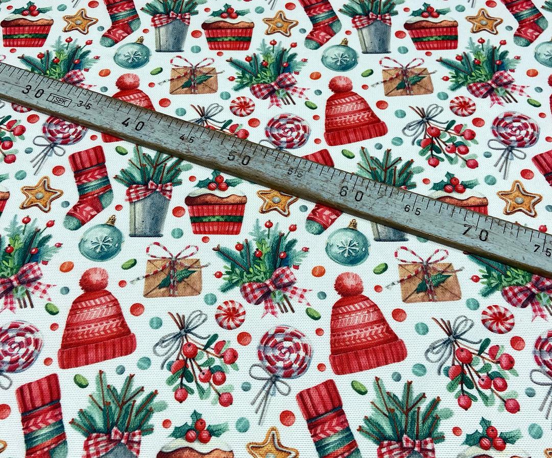 CHRISTMAS CONCEPT DIGITAL PRINTING FABRIC - WHITE