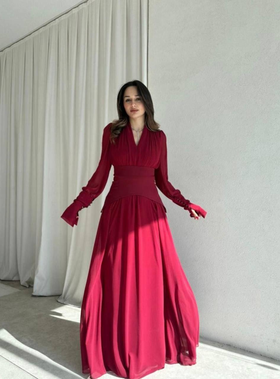 Elegant Corset Detail Long Evening Dress