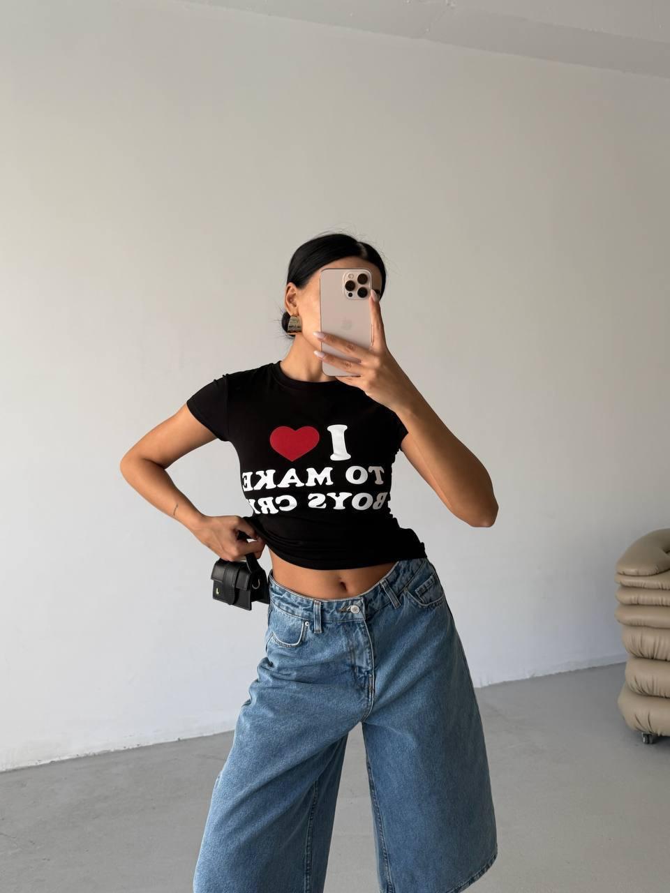 "I like to bring guys to tears" T-Shirt.