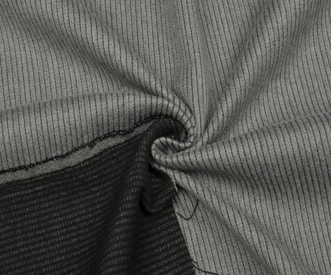 Ribbed Fine Coat Fabric - Black