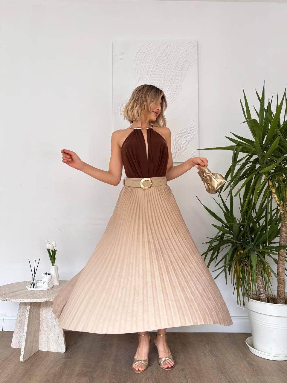 Макси юбка в складку