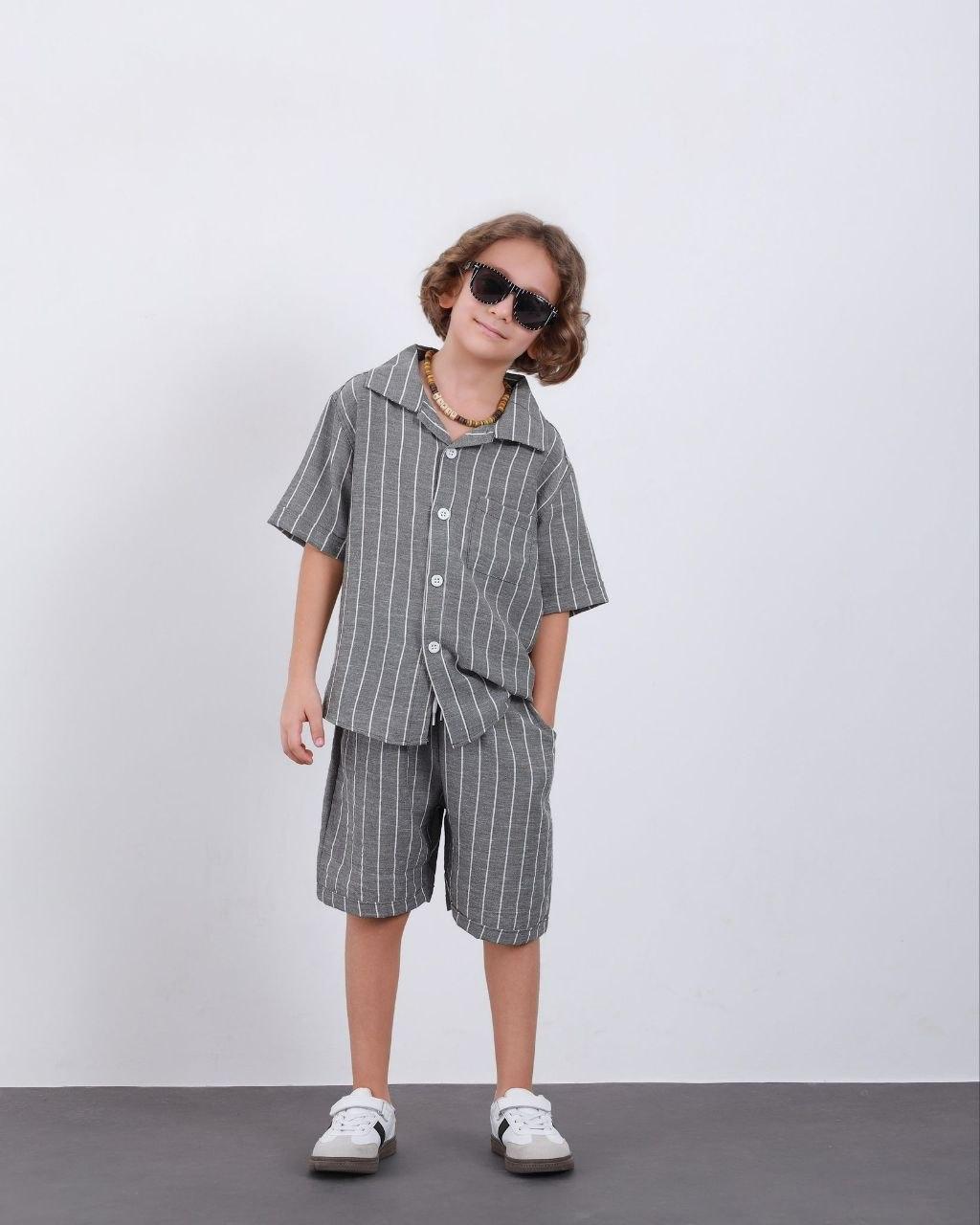 Classic and Comfortable: Boys Striped Summer Shorts Set