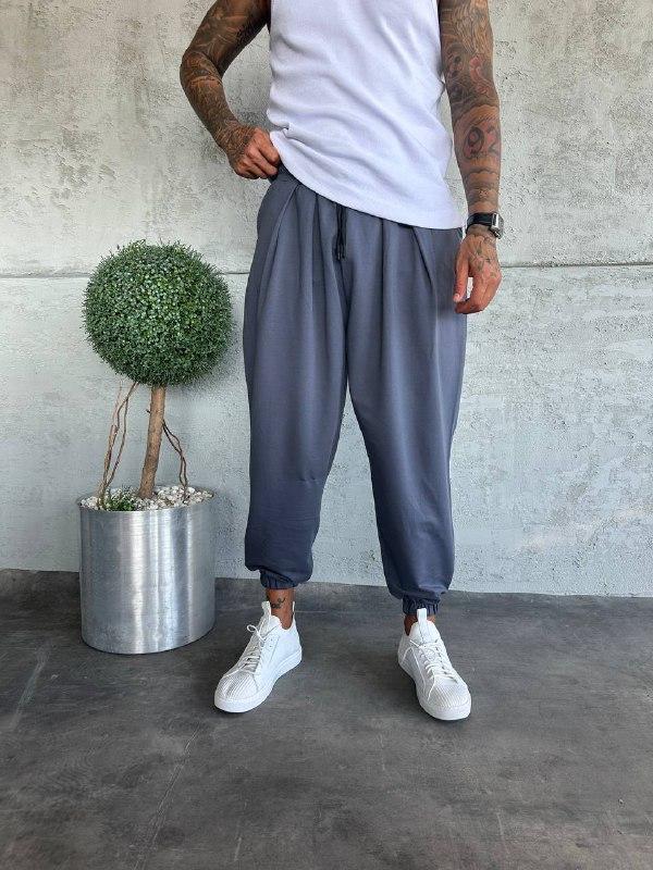 Men's Loose/Drape Fit Charcoal Jogger Pants