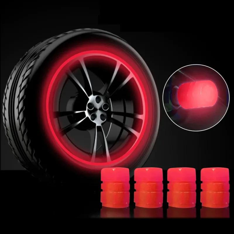 Red LED Illuminated Tire Valve Cover Motion Activated Wheel Light Red