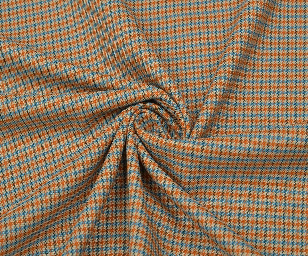 TWEED HERRINGBONE FABRIC - TURQUOISE