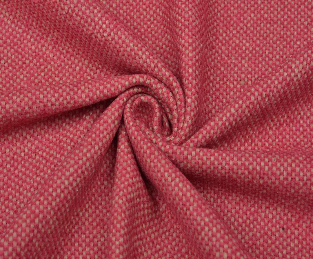 ШЕРСТЯНАЯ ТВИДОВАЯ ТКАНЬ ДЛЯ ПАЛЬТО - ФУКСИЯ