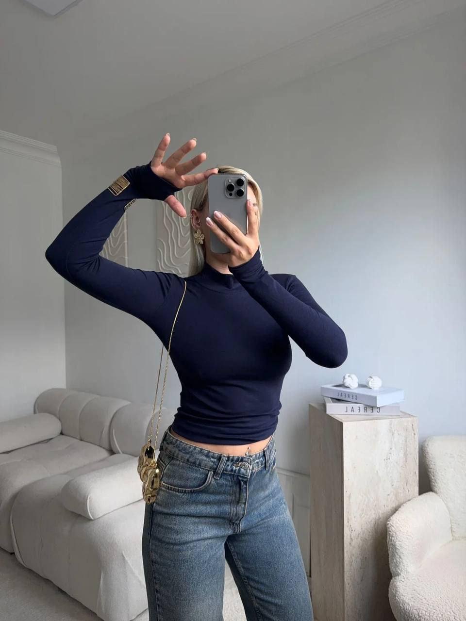 Turtleneck Long Sleeve Bodysuit Blouse