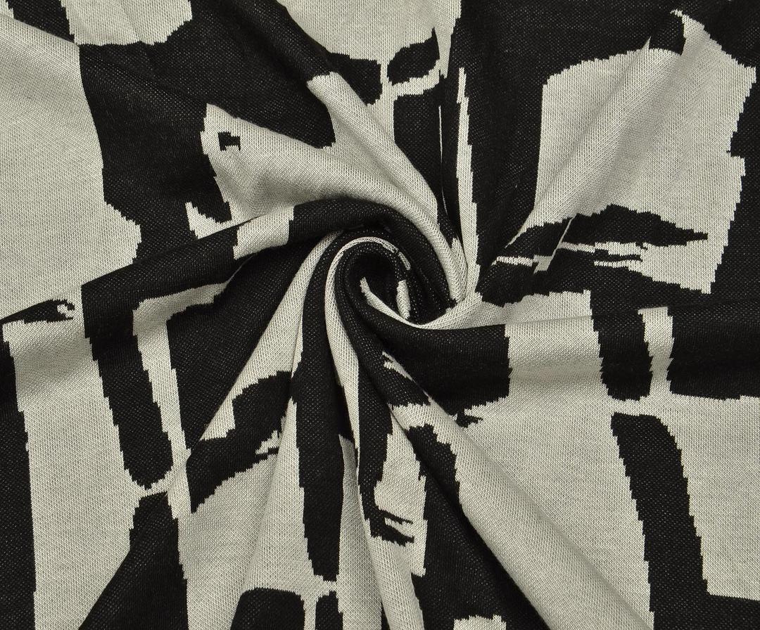 KNITTED JERSEY FABRIC - BLACK