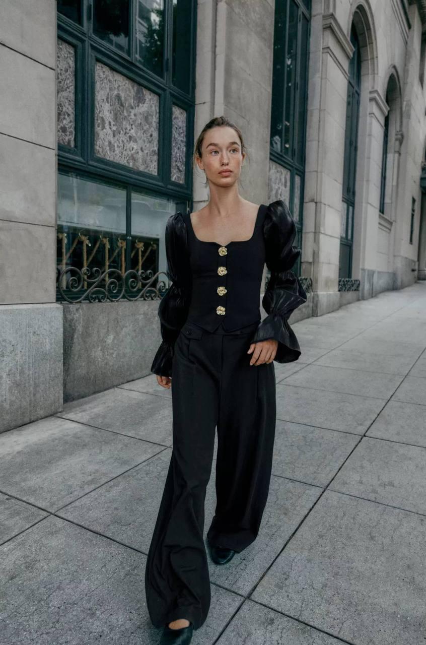 Элегантный черный топ-бюстье