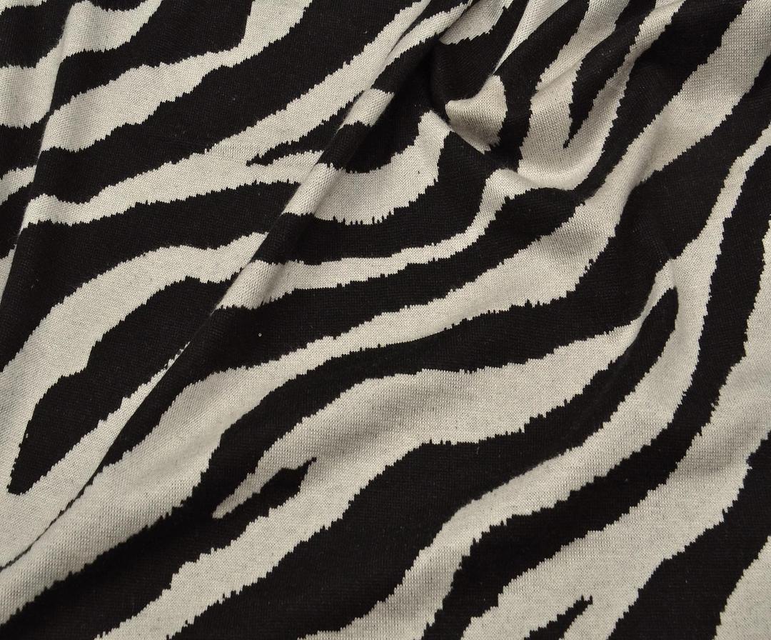 ZEBRA PRINT KNIT FABRIC - BLACK