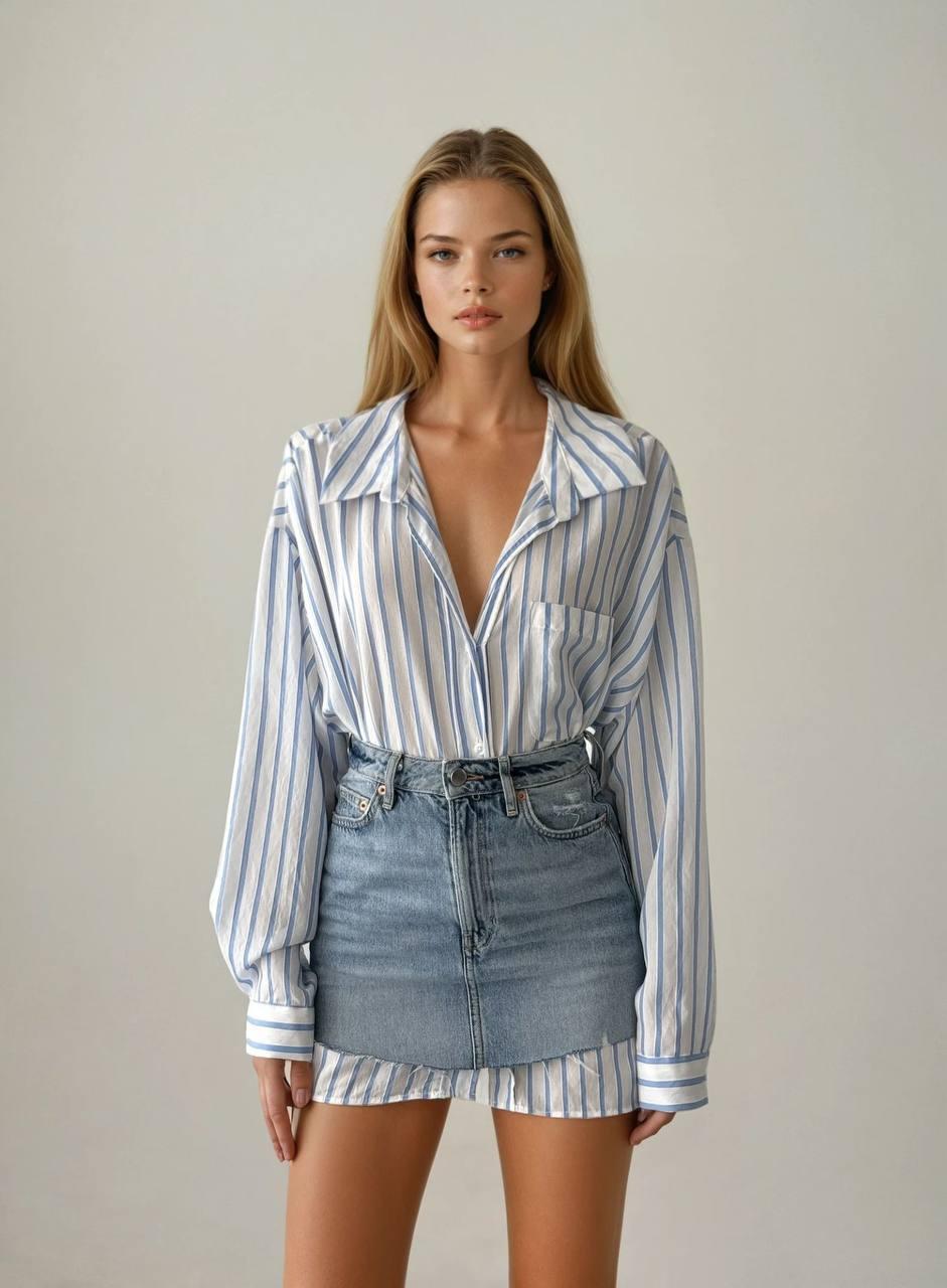 Oversized striped shirt