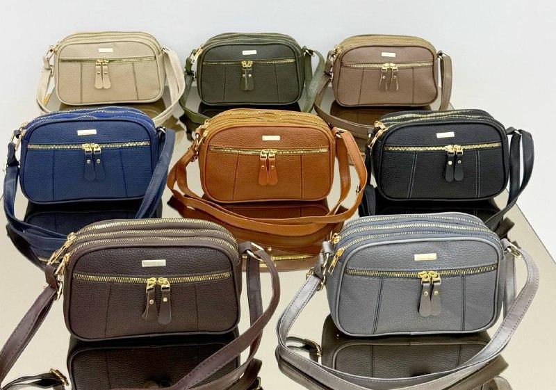 Çok Gözlü Fermuarlı Çapraz Askılı Çanta