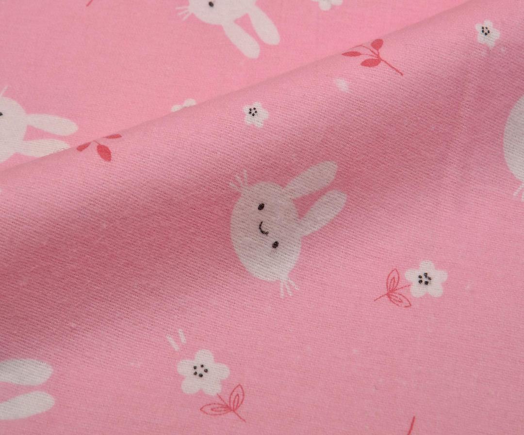 FLANNEL SWEET BUNNY FLANNEL FABRIC - CANDY PINK