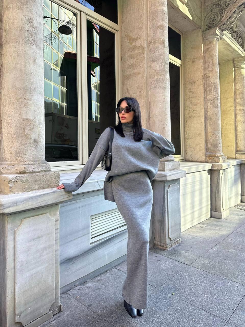 Turtleneck Oversize Knit Set