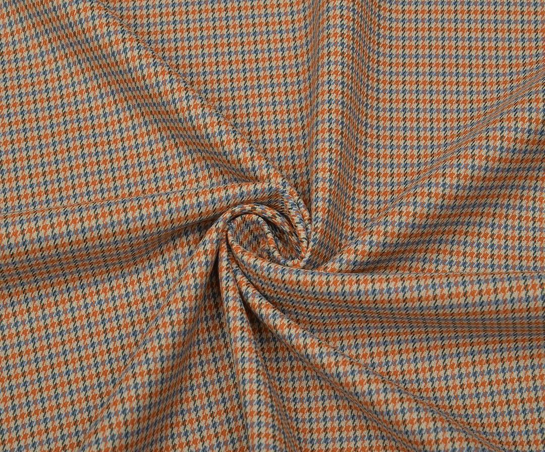 TWEED HERRINGBONE FABRIC - BLUE