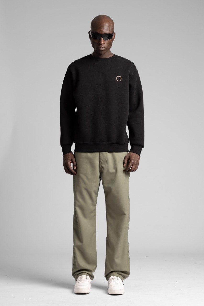 Bol Kesim Haki Renk Kargo/Chino Pantolon