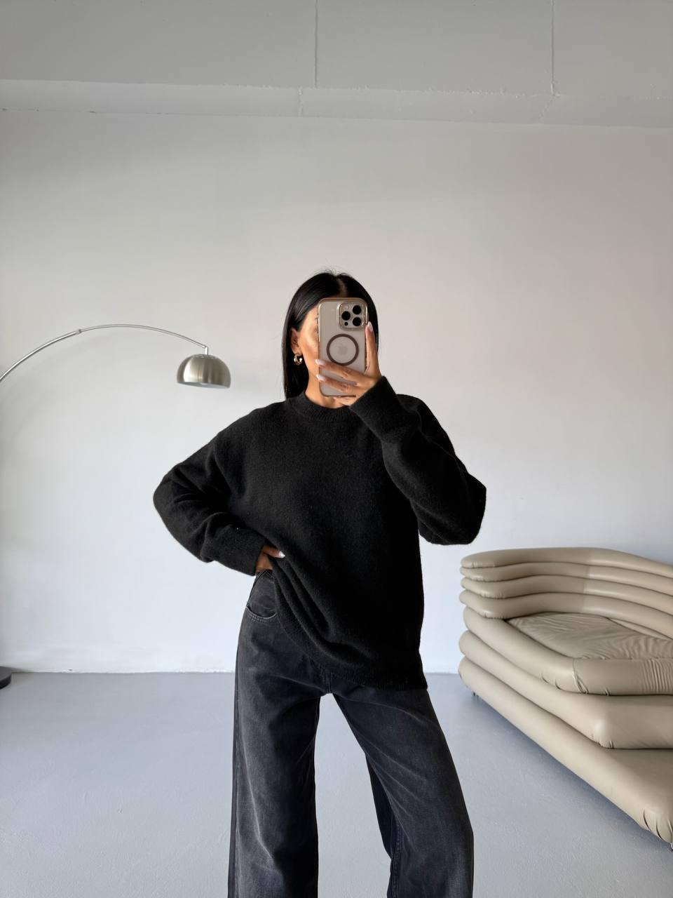 Black Oversized Knit Sweater