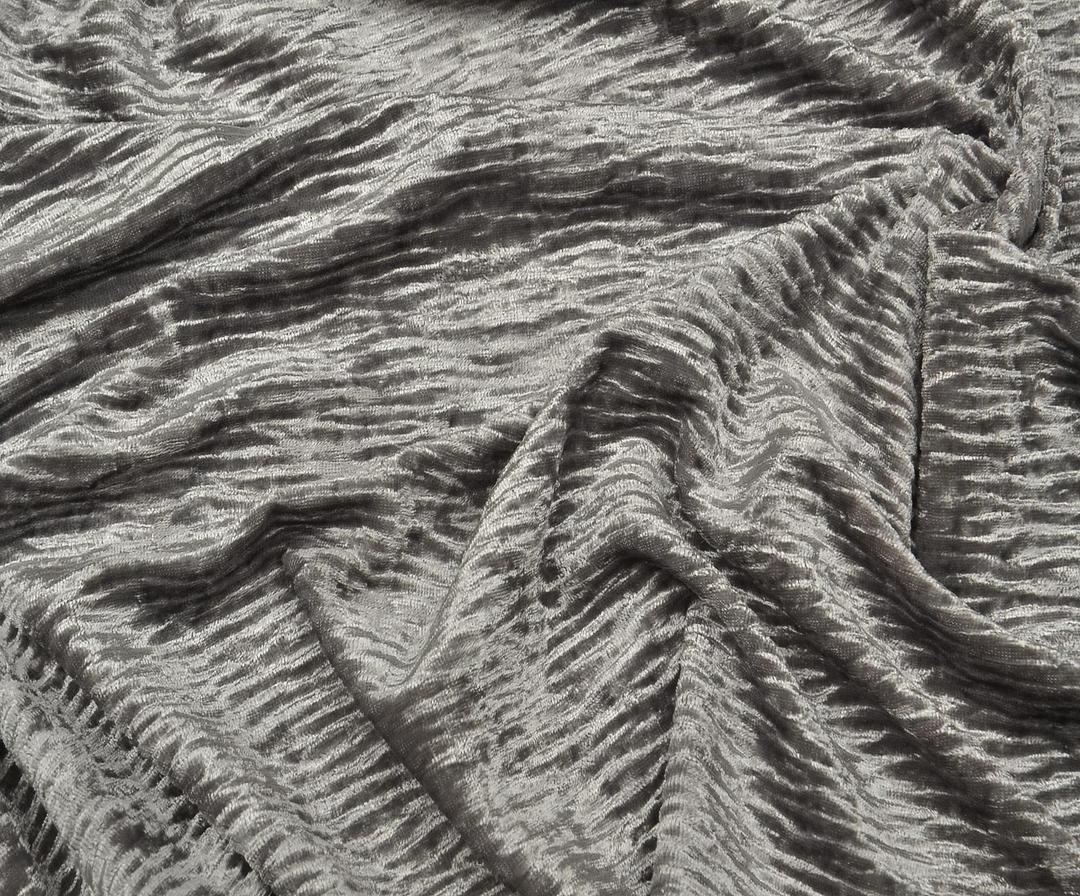 CRUSHED VELVET FABRIC - GREY