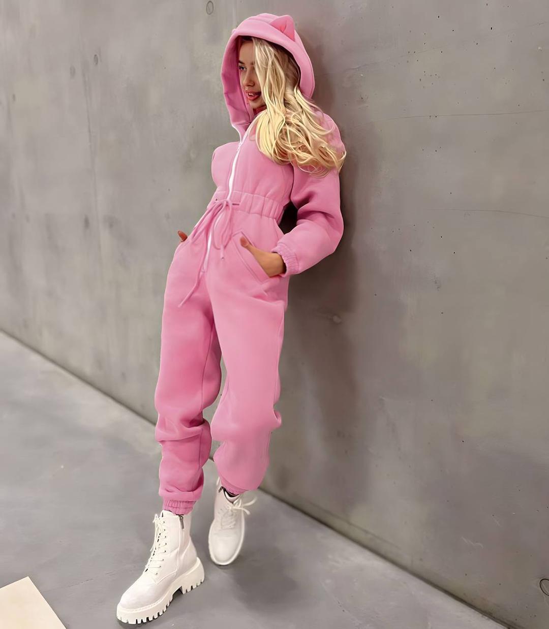 Warm jumpsuit with ears.