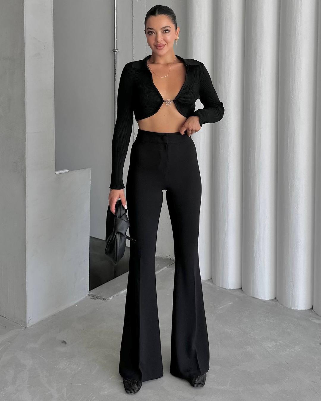 High-Waisted Spanish Flare Trousers
