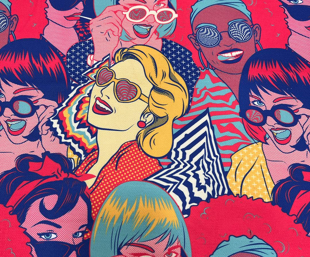 POPART KIZLAR DİJİTAL BASKI KUMAŞ - HARMONİ