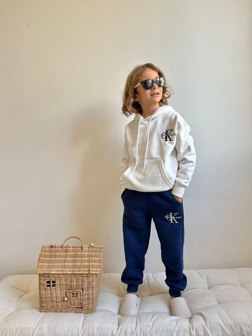 🧢 "CK" Logo Print Hooded Kids' Tracksuit