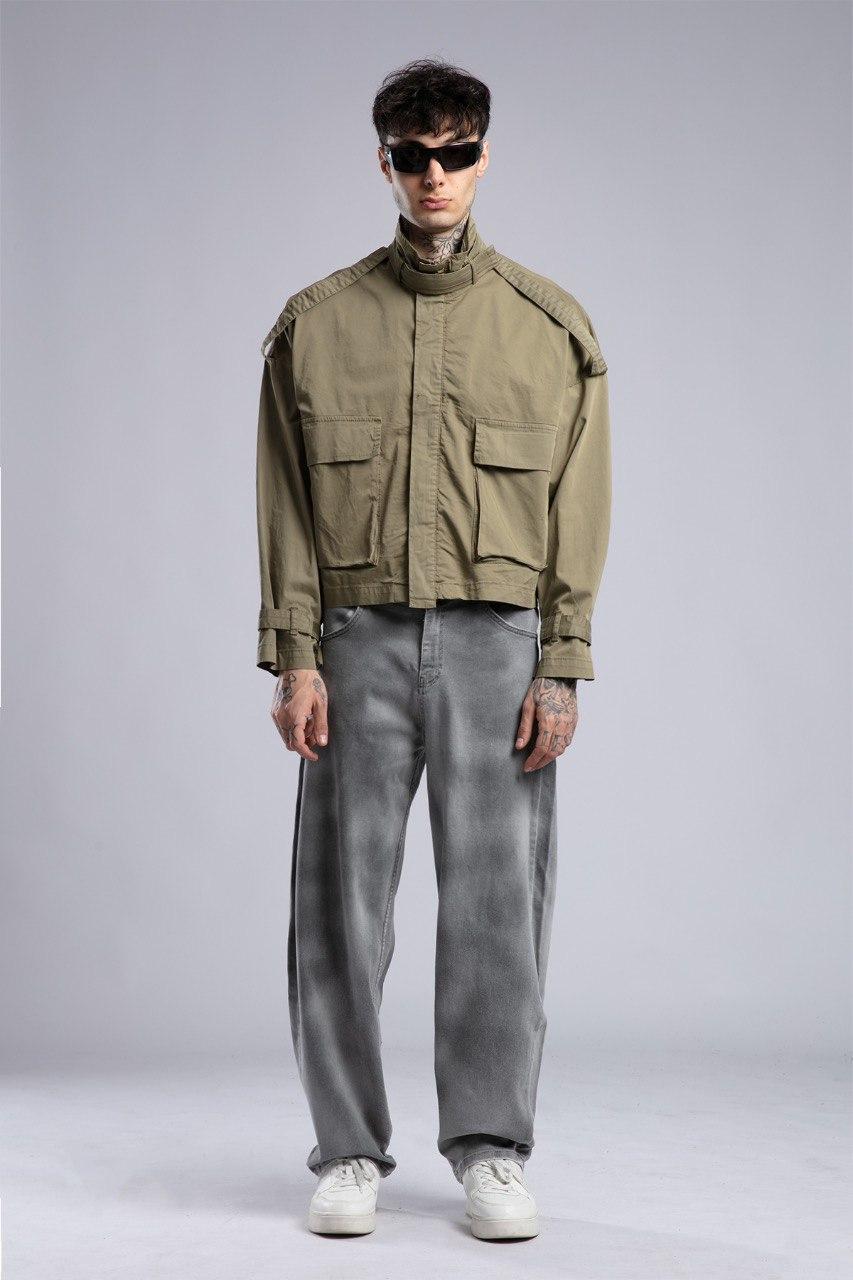 Oversize/Wide Leg (Bol Paça) Füme Yıkamalı Jean Pantolon