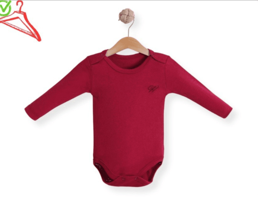 Long sleeve monochrome baby bodysuit