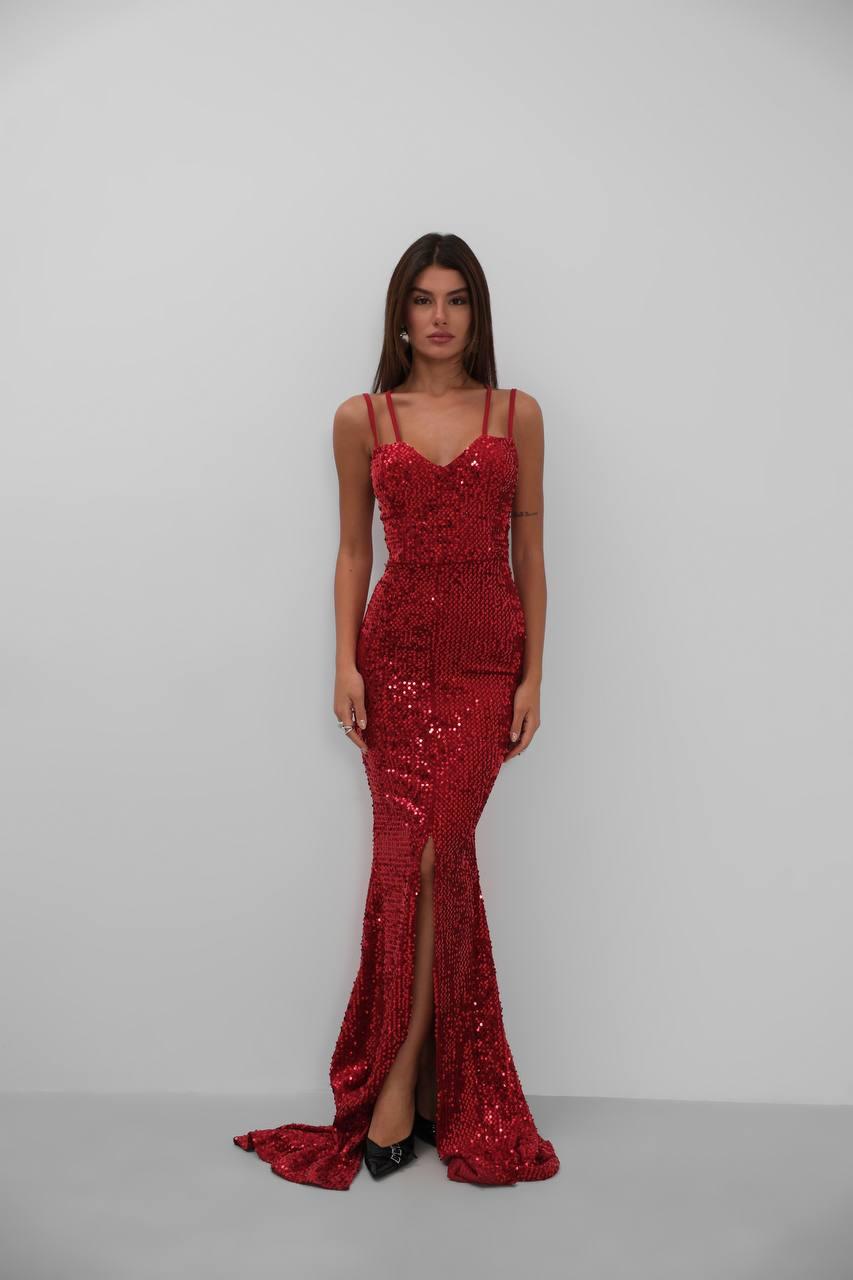 Double Strap Sequined Dress