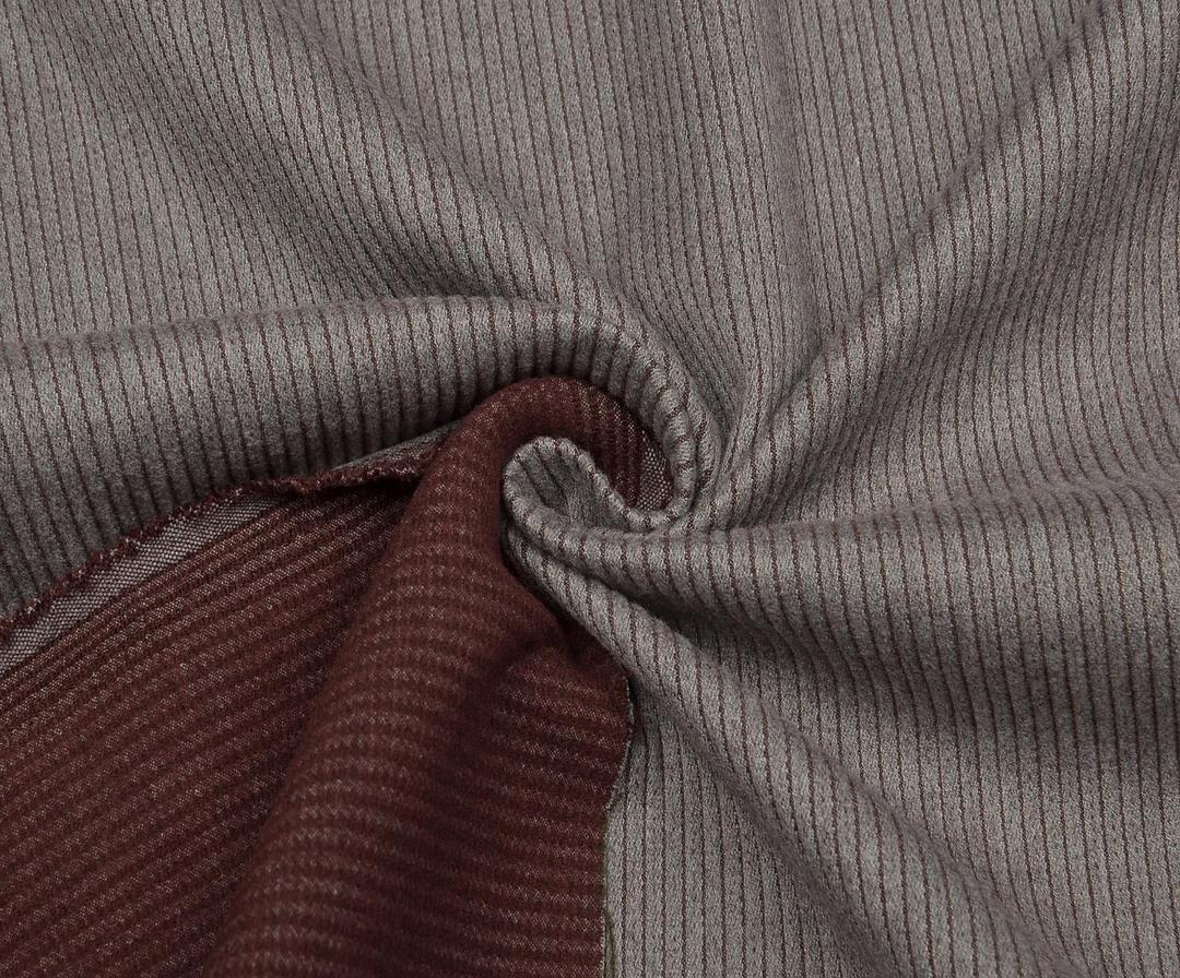 Ribbed Thin Coat Fabric - Burgundy