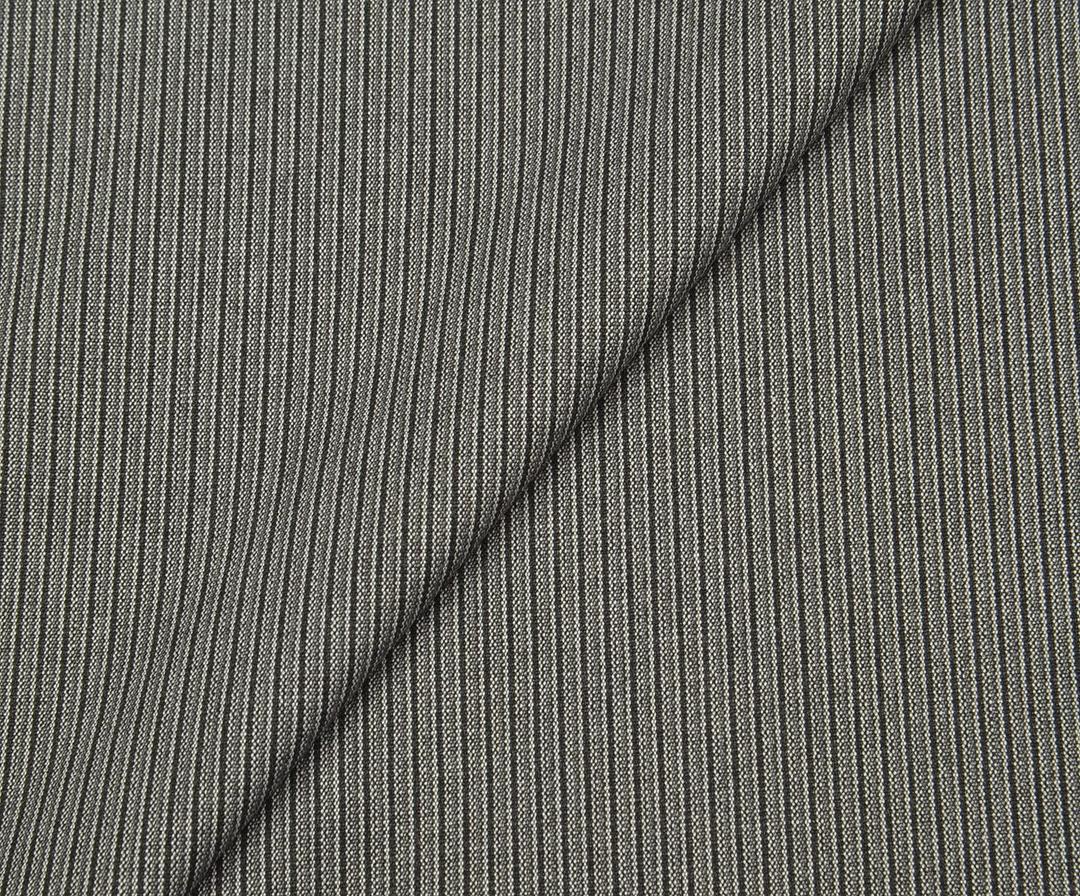 ÇİZGİLİ LİKRALI GABARDİN KUMAŞ - GRİ