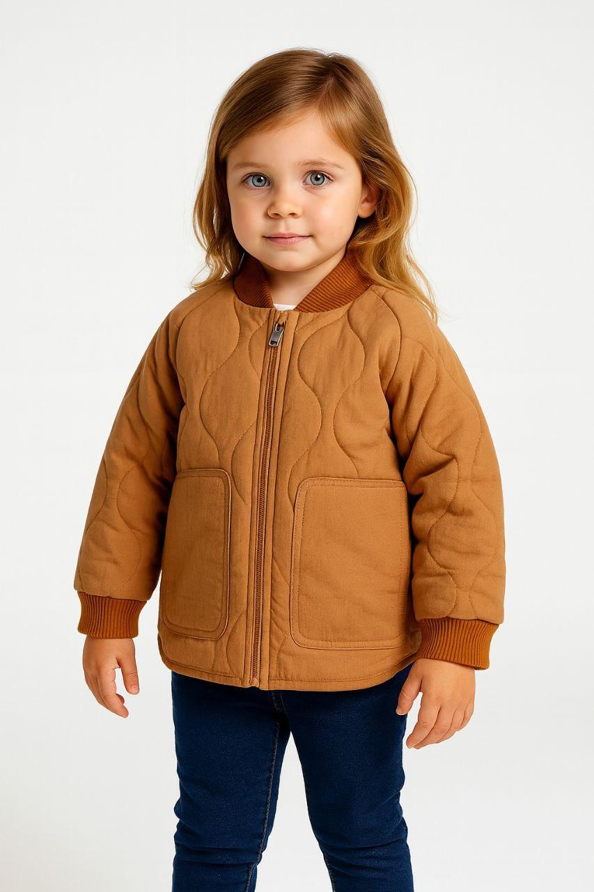 Quilted bomber jacket for girls