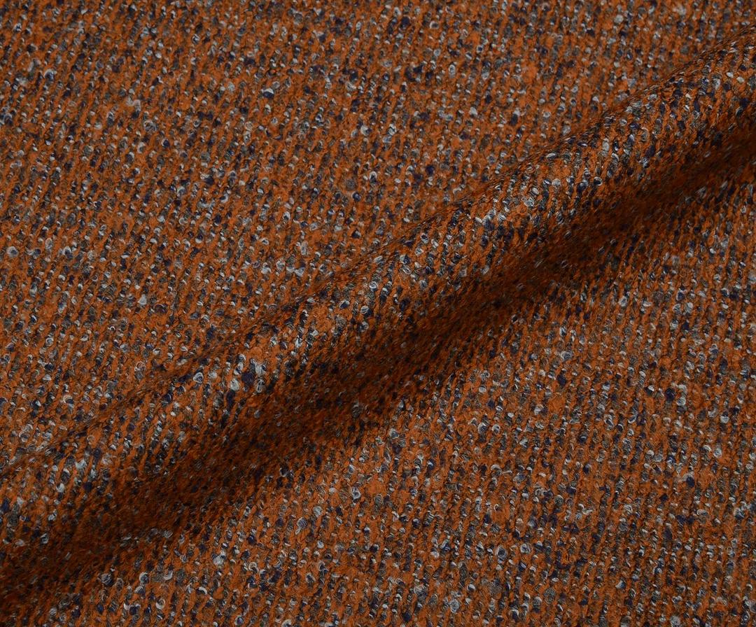 SOFT MELANGE TWEED FABRIC - BURNT ORANGE
