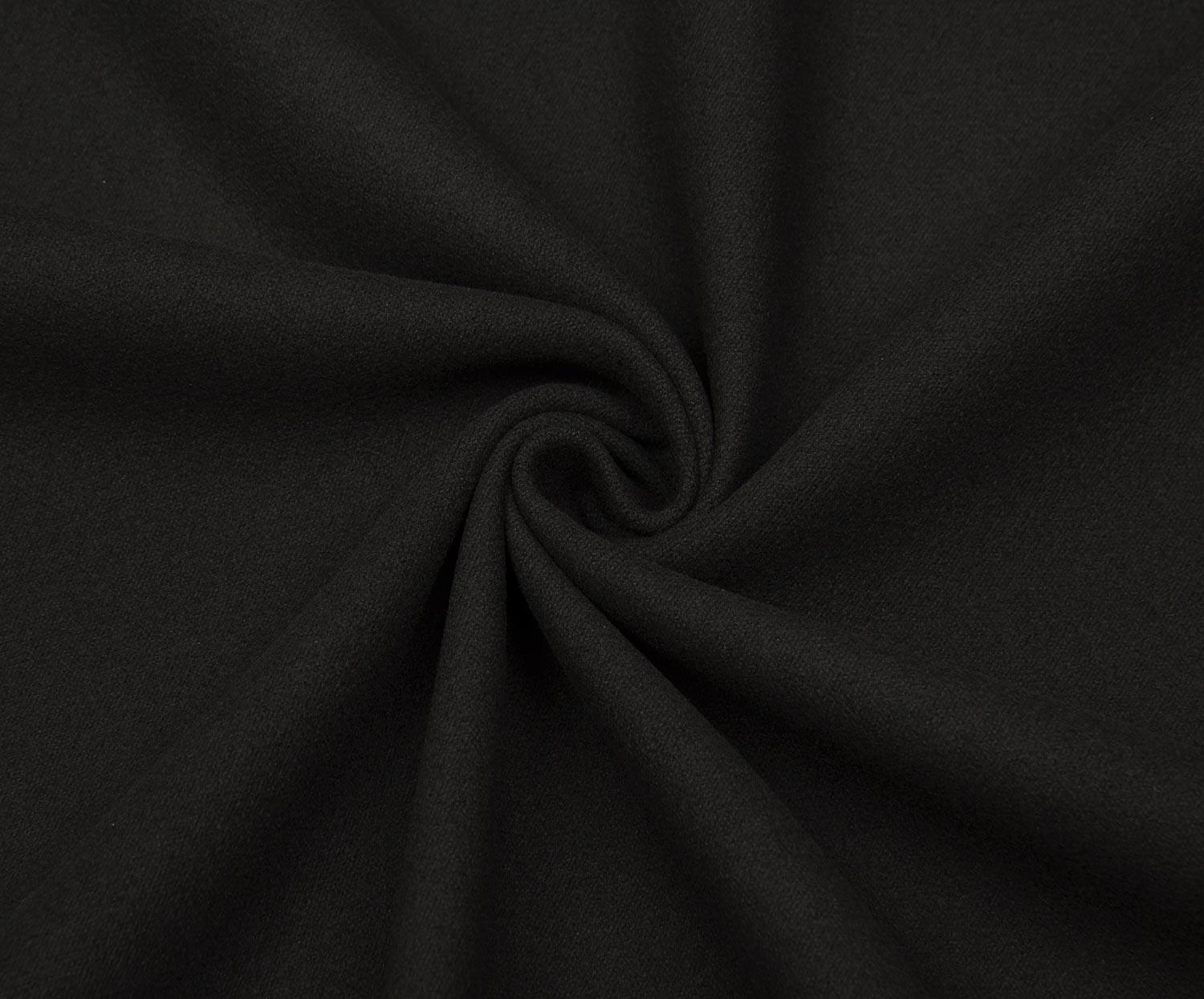 WOOL BLEND COAT FABRIC - BLACK
