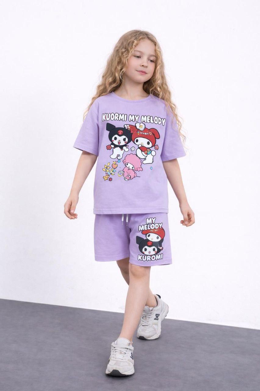 Kuromi and My Melody Themed Girls' Shorts Set