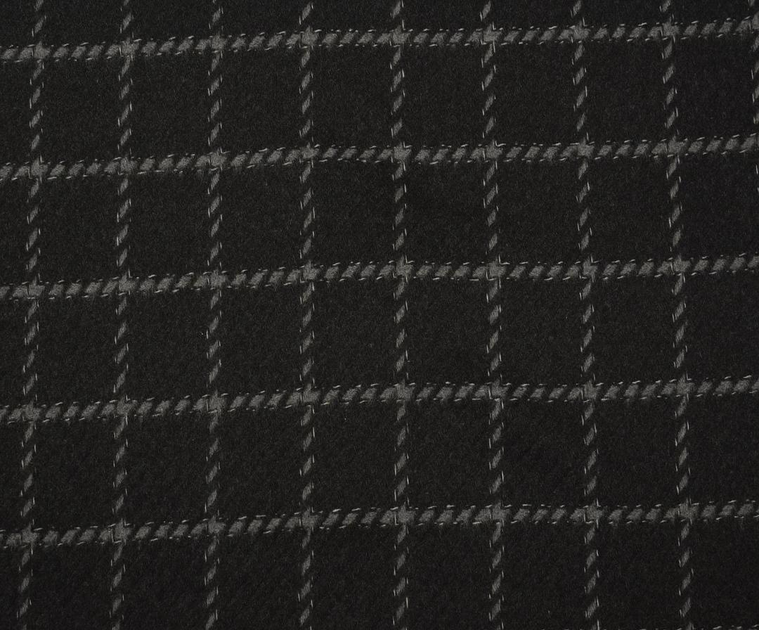 WOOL PLAID FABRIC - ANTHRACITE
