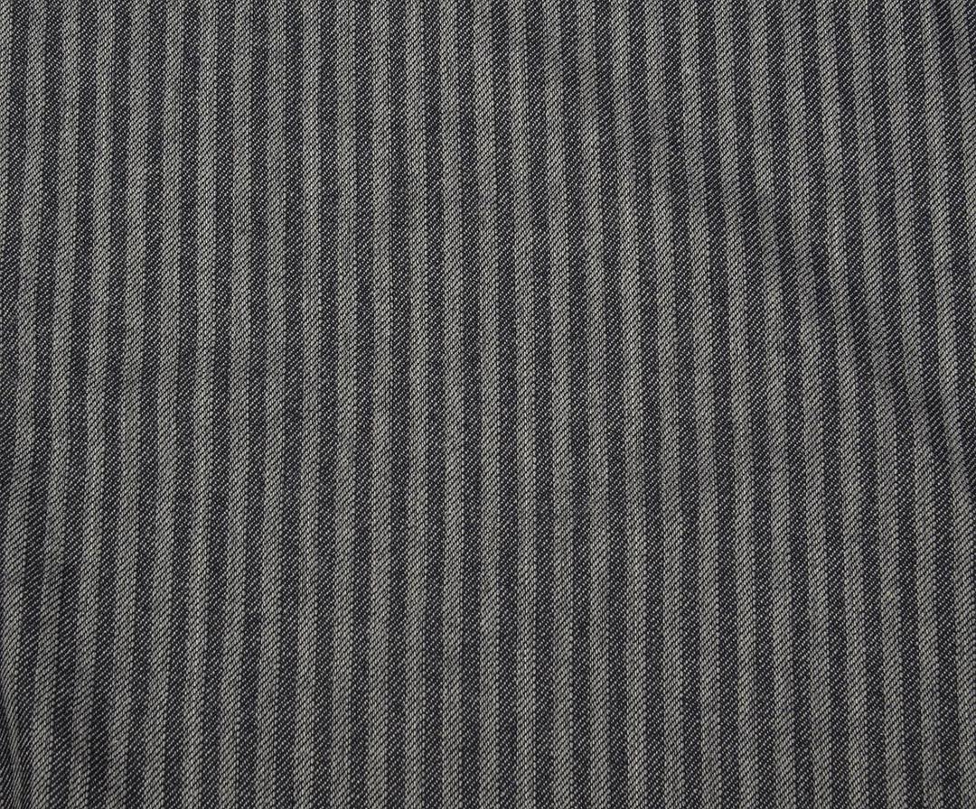 RETRO STRIPE WOOL FABRIC - ANTHRACITE