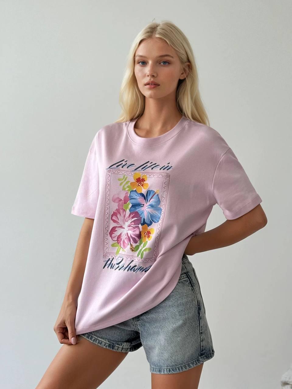 T-shirt with floral print "Bahamas"