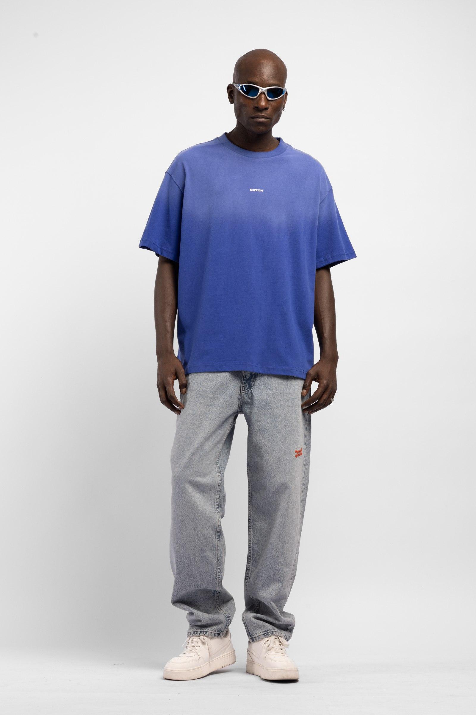 Oversize Washed Indigo Crew Neck T-Shirt