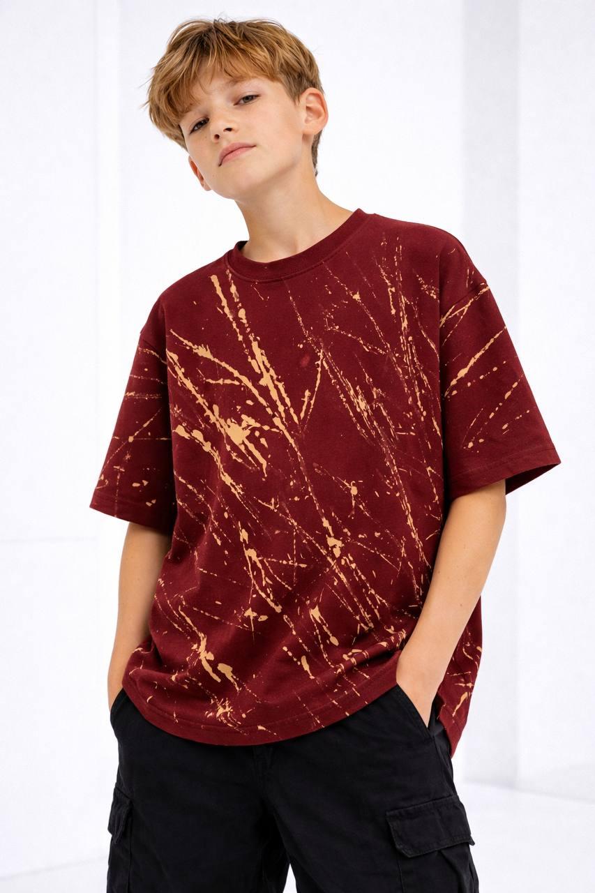 Young Men's Oversize "Spatter" Patterned T-Shirt Collection