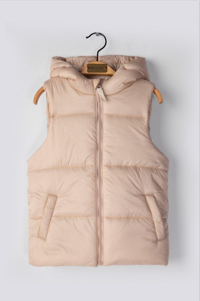 Children's quilted vest with hood