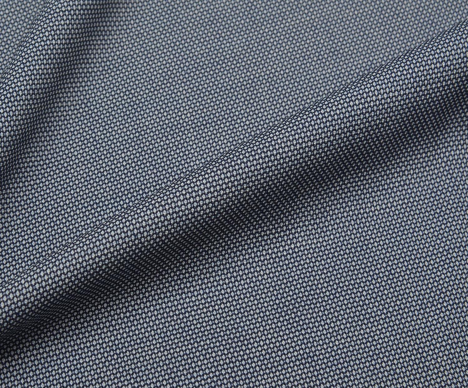 PATTERNED STRETCH COTTON FABRIC - NAVY BLUE